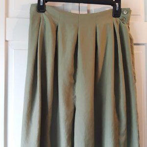 Paul Alexander Silk Pleated High Waist Crop Pants Size 12